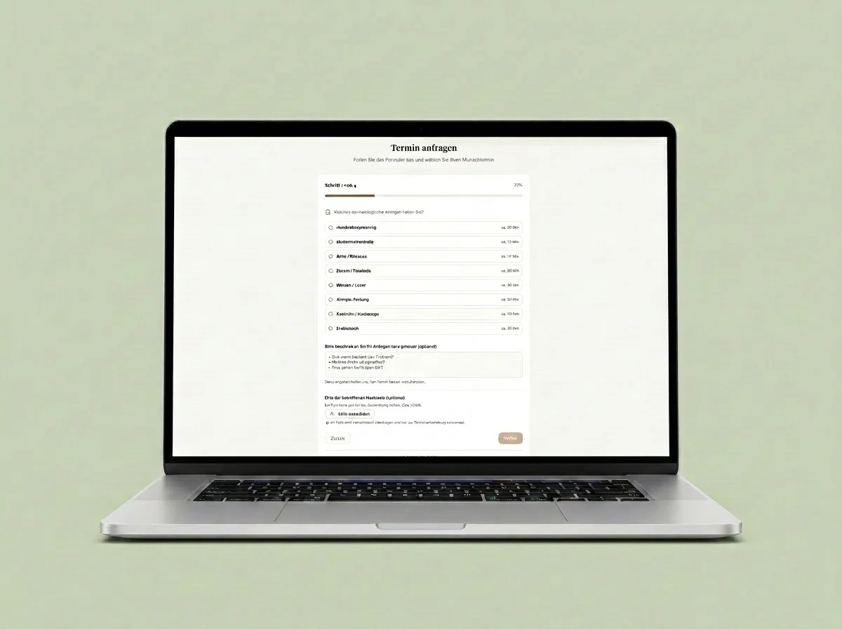 Online appointment booking for medical practice – structured example